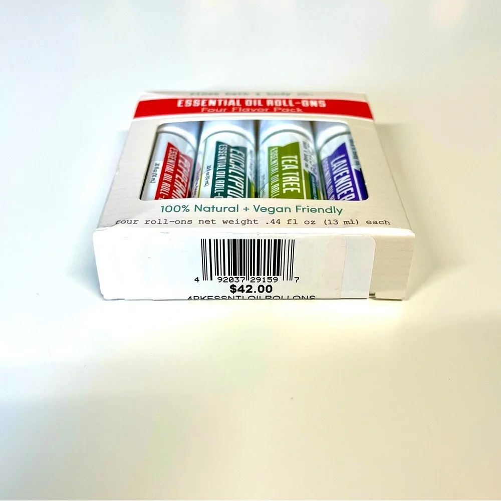 Rinse Bath & Body Co Essential Oil Roll On Set of 4 Aromatherapy NIB